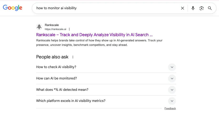 The People Also Ask SERP feature in Google search