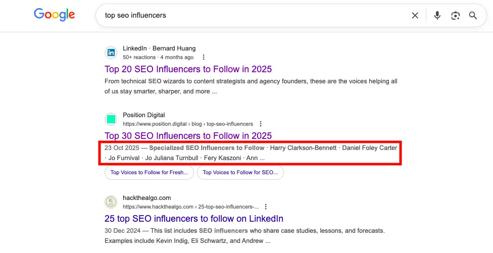 A meta description example from Position Digital's blog post
